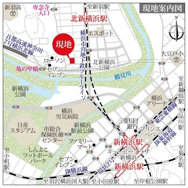 クリオ北新横浜伍番館 現地案内図