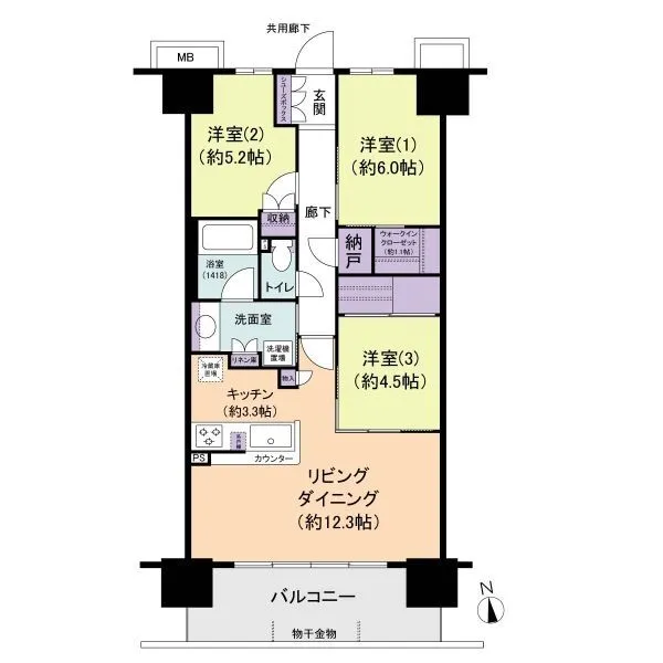 リビオシティ・ルネ葛西 72.28m2・12階・3LDKのお部屋です！