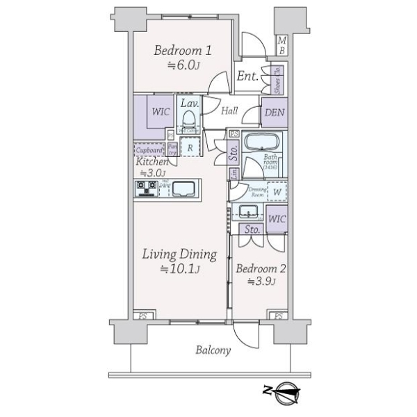 バウス平塚 間取図