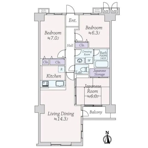 ルネ本山南 間取図