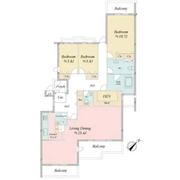 コスモミロス逗子Ｓ棟 間取図
