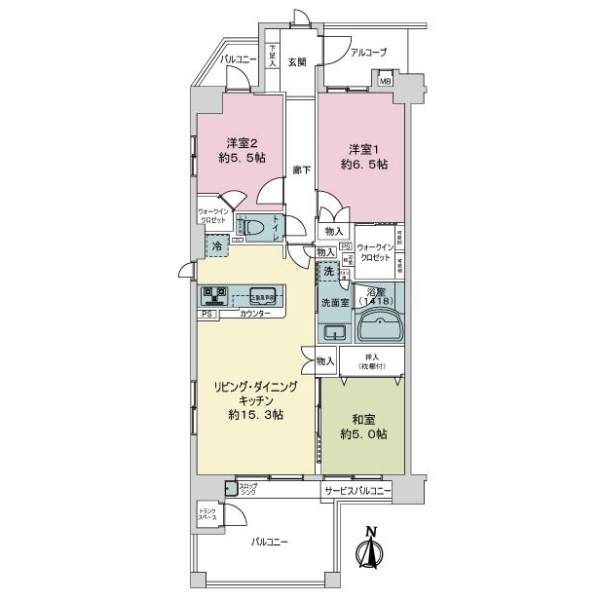 グラントレゾール小岩イーストテラス 間取図