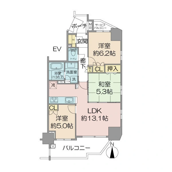ラヴィドール府中サザンテラス 間取図
