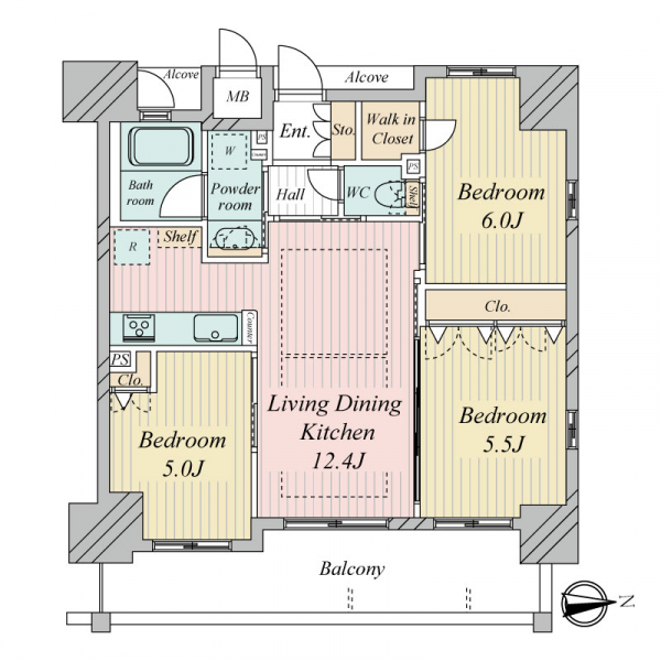 エステムコート谷町四丁目 間取図