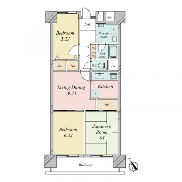 南砂町グリーンハイツ１号棟 間取図