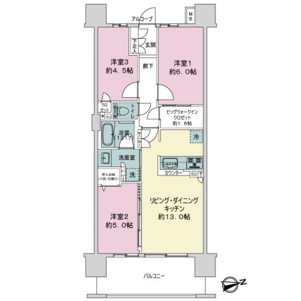クレストフォルム東大島ブライトコート 間取図