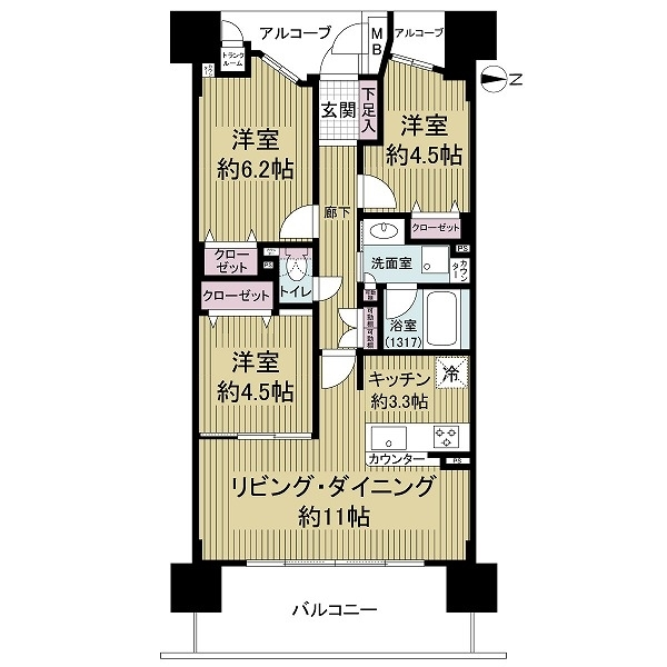ＢＥＬＩＳＴＡ東淀川大桐Ｂ 間取図
