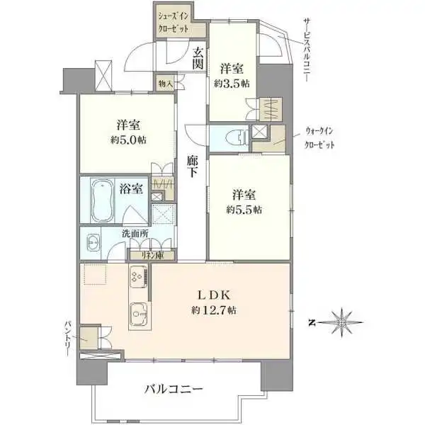 リビオレゾン北綾瀬 間取図