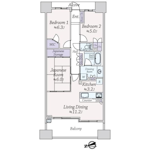 パークスクエア・リビオ上町台 間取図