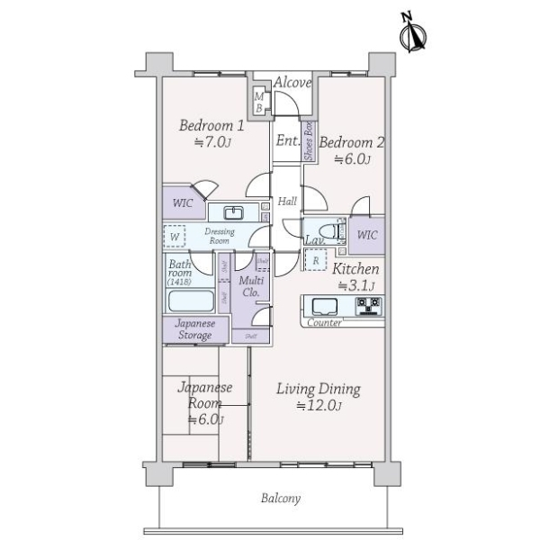レクセルマンション原木中山 間取図