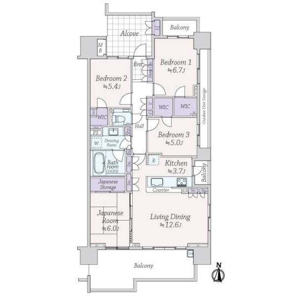 東京テラスＡ棟ＥＡＳＴ 間取図