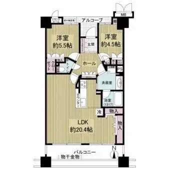 約20.4帖のLDK