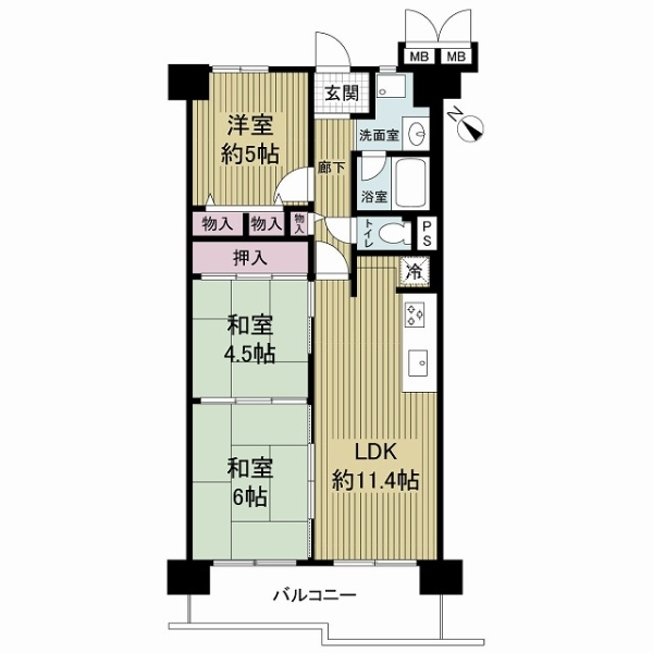 サングレール阿波座 間取図