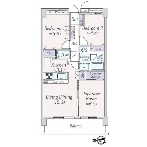 ライオンズマンション中野桃園 間取図