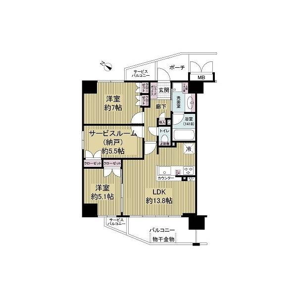 アービング若江岩田 間取図