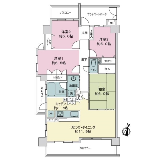 ファミリアーレ喜多山 間取図