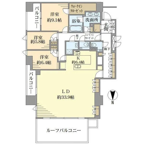 ジオグランデ元麻布 間取図