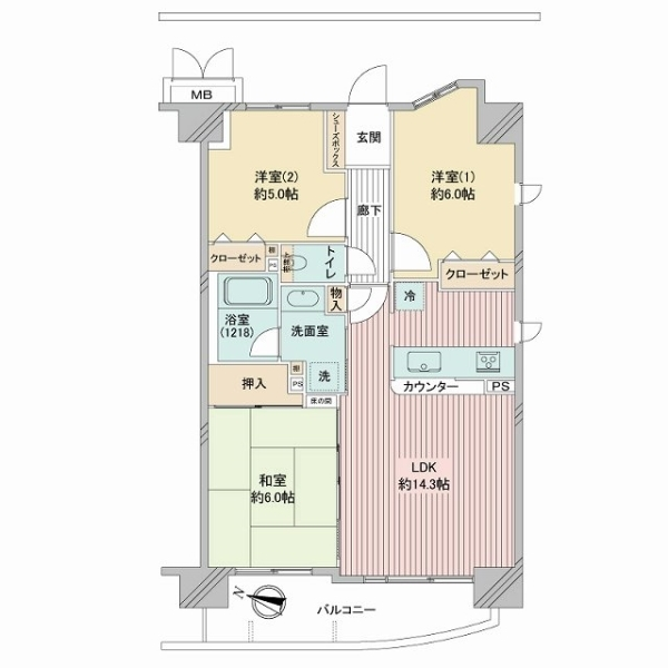 モアステージ大宮 間取図