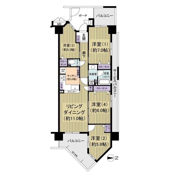 ジースクエア 間取図