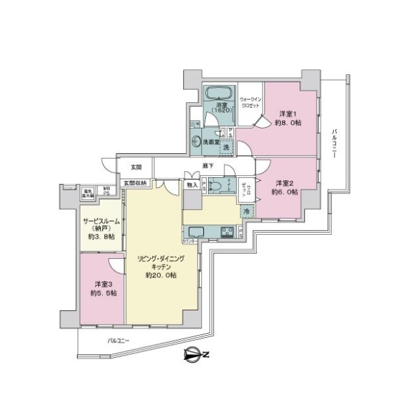 ライオンズタワー大島 間取図