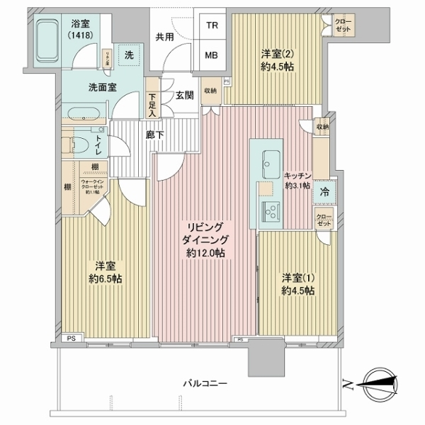 パークタワー晴海 間取図