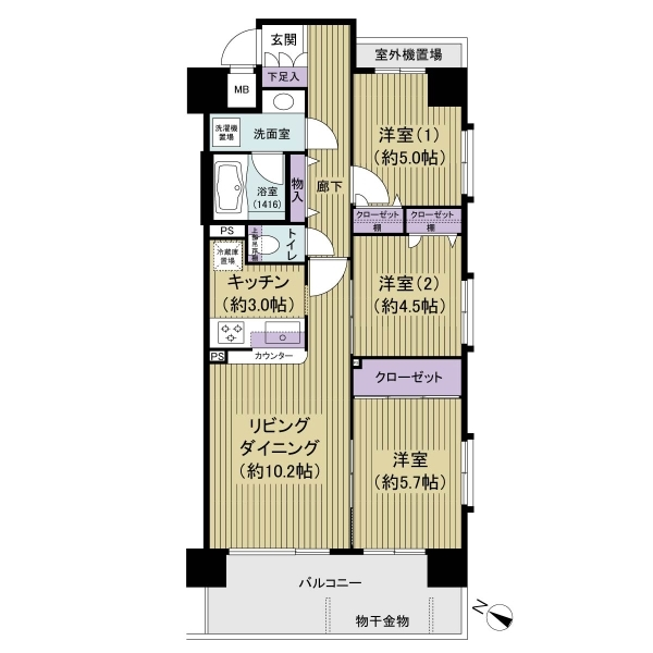 パテラ聖蹟桜ヶ丘 間取図