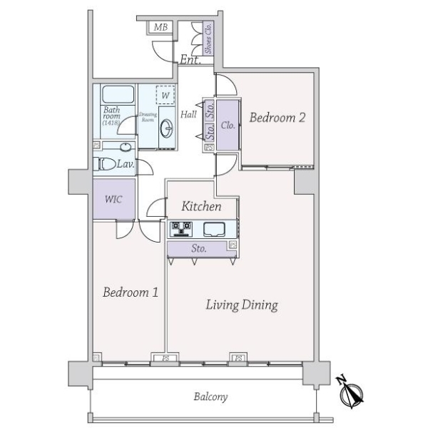 ライオンズマンション弦巻グランフォート 間取図