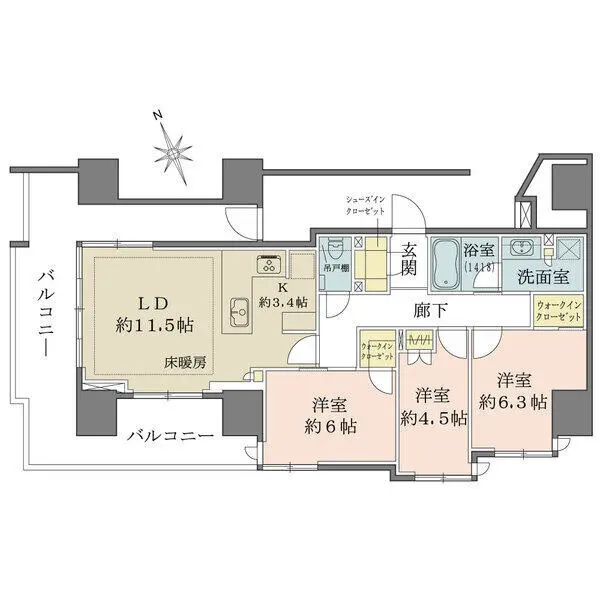ルフォン市川１丁目ザタワー＆レジデンス 間取図