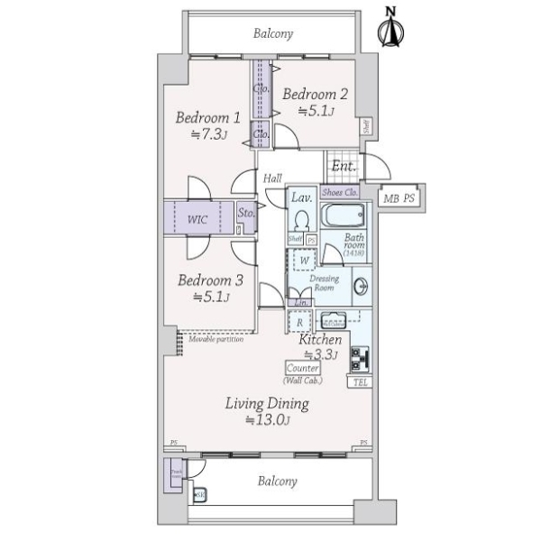 ライオンズステージ西国分寺 間取図