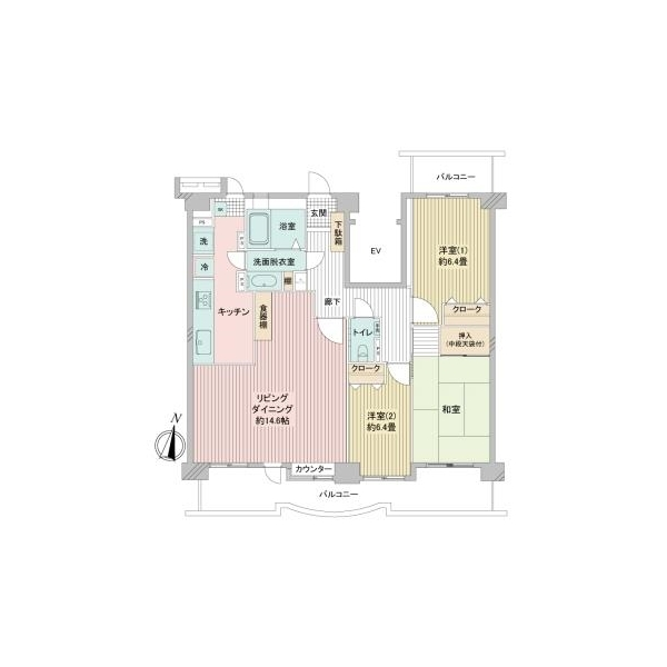 モアクレスト西台 間取図