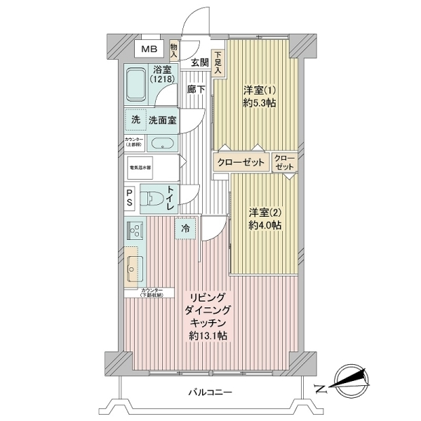 大森北一ハイツ 間取図