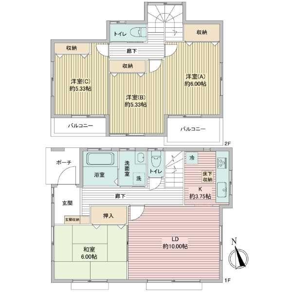 海老名市社家2丁目 間取図
