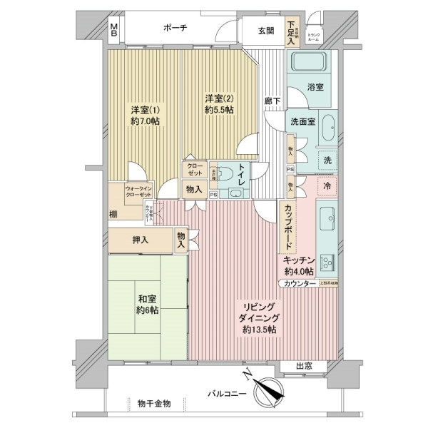 プランヴェールＥＸサザンウィング 間取図