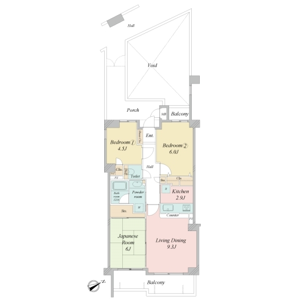 ヴィルヌーブ鷺沼２番館 間取図