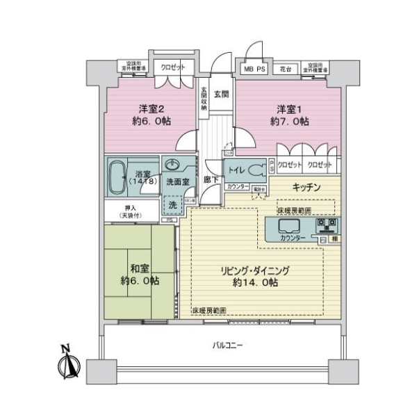 ライオンズマンション春岡壱番館 間取図