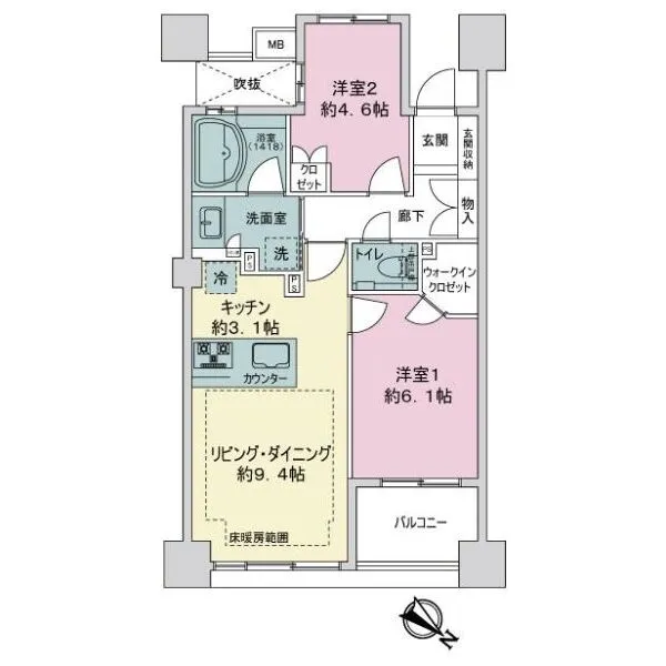 ライオンズ横浜ポートサイド 間取図
