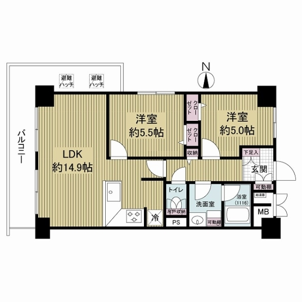 日商岩井野江マンション 間取図