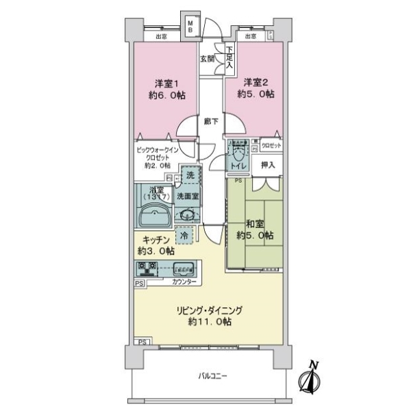 クレストシティアクアグランデ 間取図