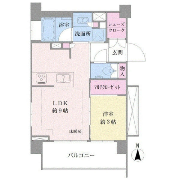 クリオラベルヴィ武蔵小杉カルム 間取図
