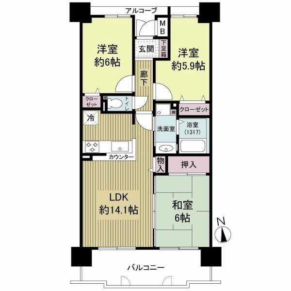ルイシャトレ平野 間取図
