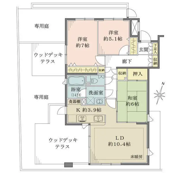 ユニテ梶ヶ谷グランディ 間取図