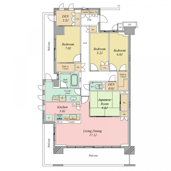 クレヴィア若葉台パークナード一番館 間取図