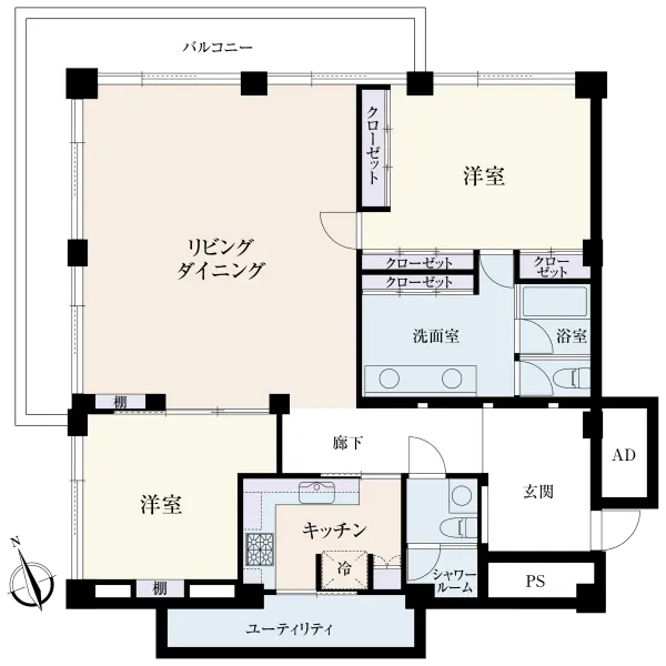 三田綱町パークマンション 間取図