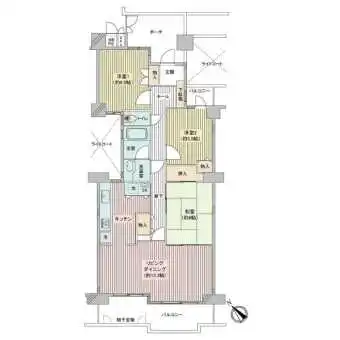 専有面積83.62m2、3LDK