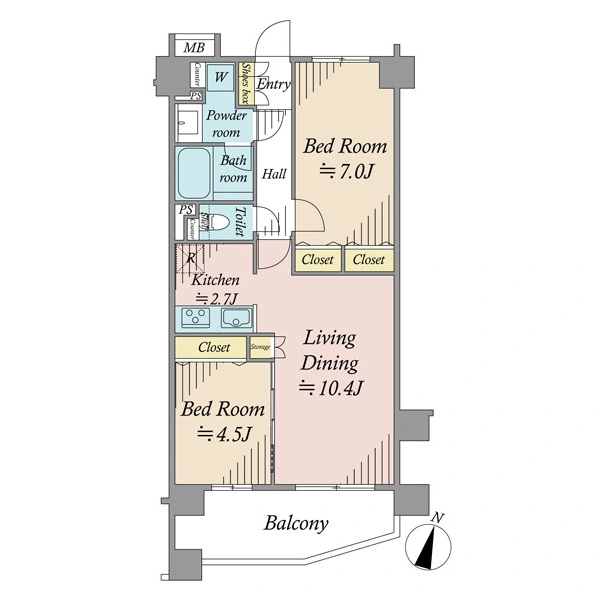パレステージ三ツ沢上町 間取図