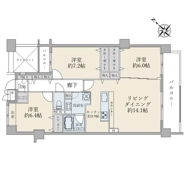 プランヴェールせせらぎの丘 【間取図】