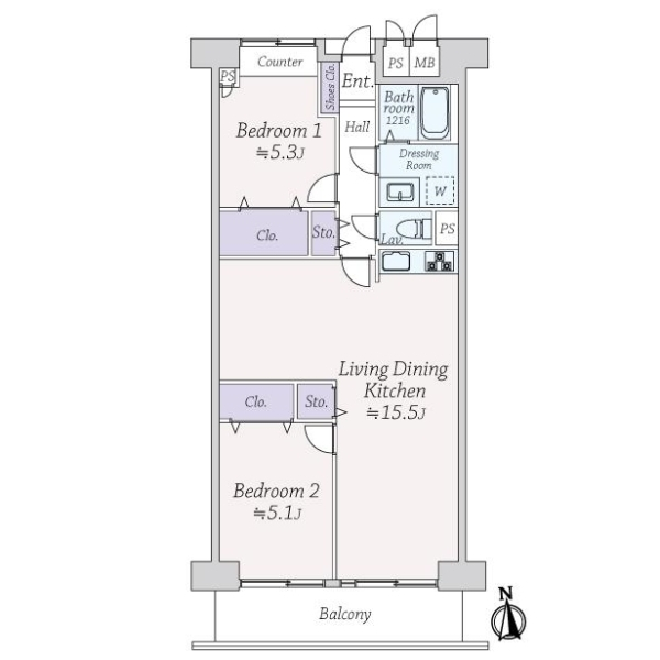 ライオンズマンション南砂町 間取図