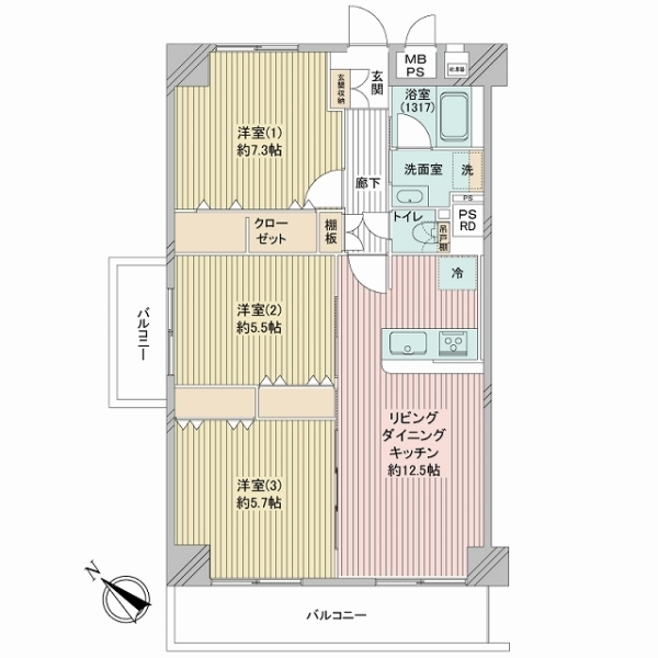 金町スカイハイツ 間取図