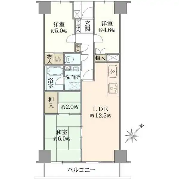 西葛西ビューハイツＡ棟 間取図