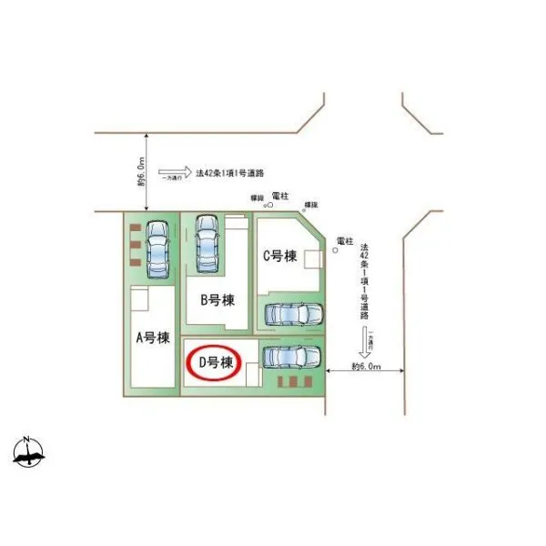川崎市川崎区藤崎１丁目 区画図（D号棟）
